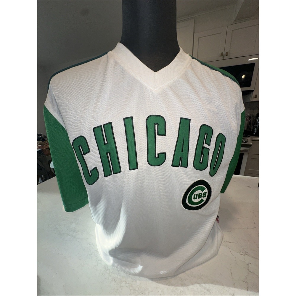 MLB Genuine Chicago Cubs Irish/Green Stitches Brand Jersey, Size Medium